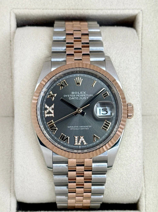 Datejust Assembled (100) 36mm 126231 Two-Tone Jubilee Slate Rhodium Diamond Dial
