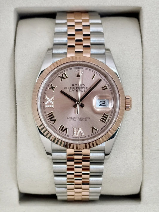 Datejust Assembled (100) 36mm 126231 Two-Tone Jubilee Rosé Diamond Dial