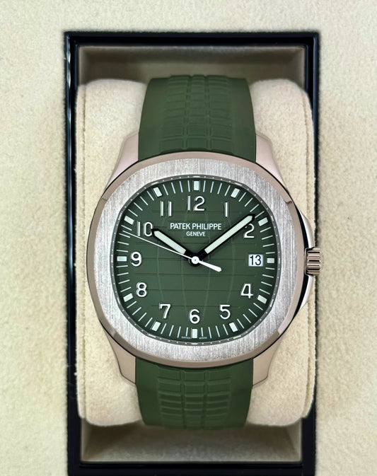 PP Assembled 90% Aquanaut 5168G 42.2mm White Gold Green Dial