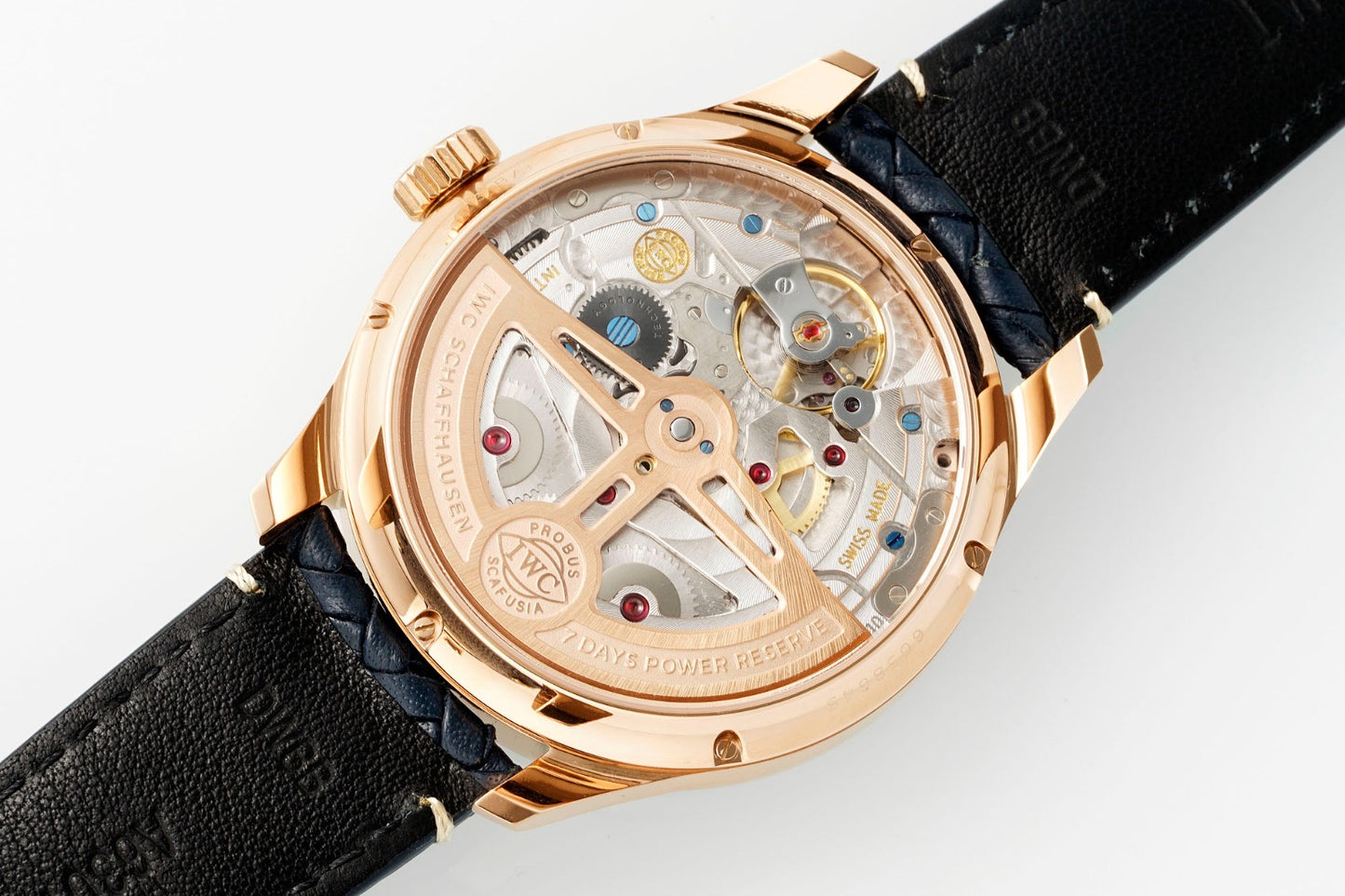 IW503312 IWC Monterad (100) 44mm Portuguese Evighetskalender guldbelagd blå urtavla
