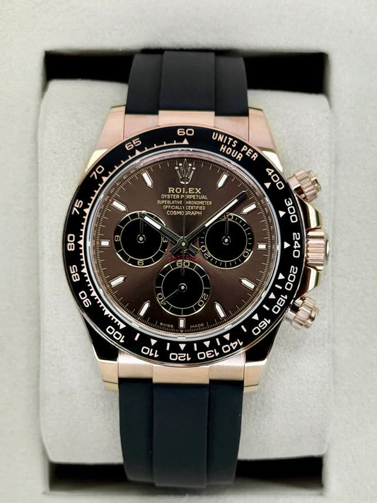 NEW 2025 Daytona Assembled 40mm 126515LN Rose Gold Oysterflex Chocolate Dial