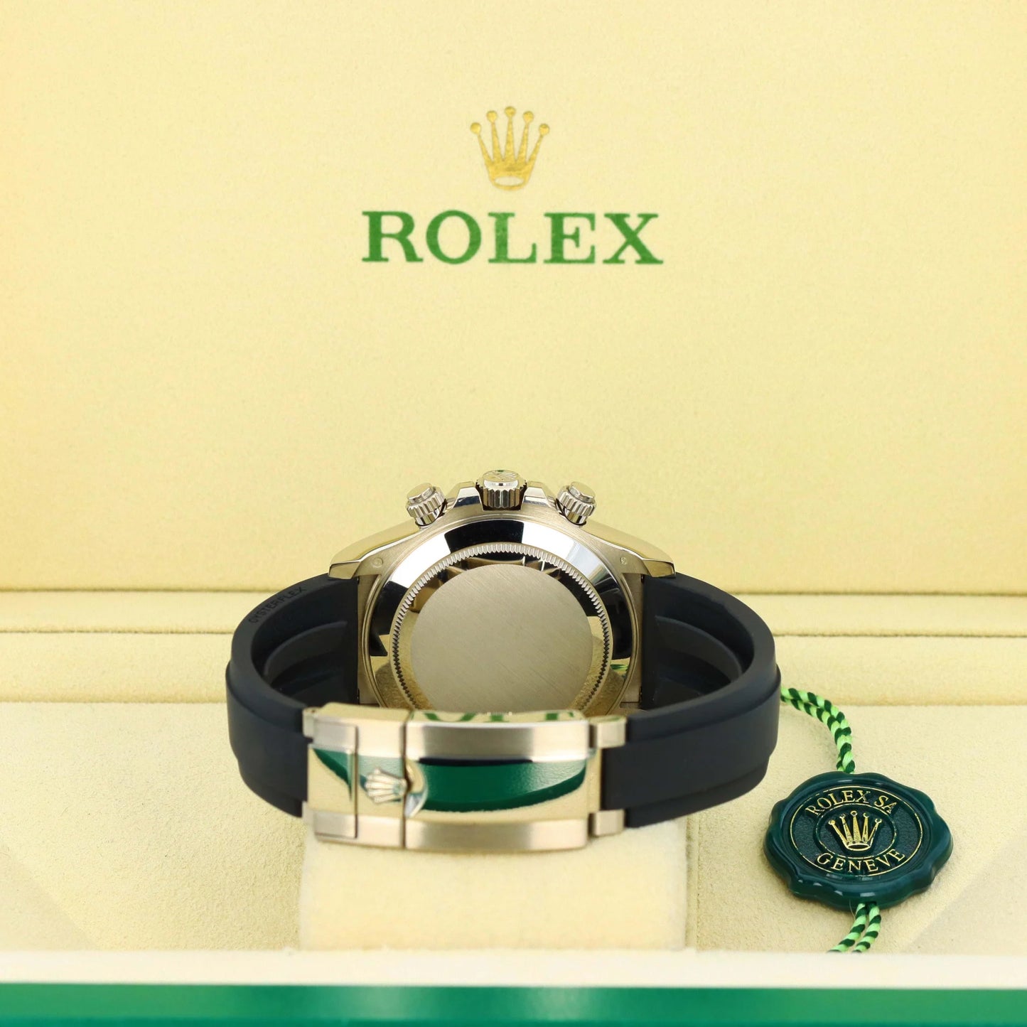 Daytona Assembled (100) 40mm Laminated white gold18k "Tiger" Black Oysterflex Strap 116588TBR (Copia)