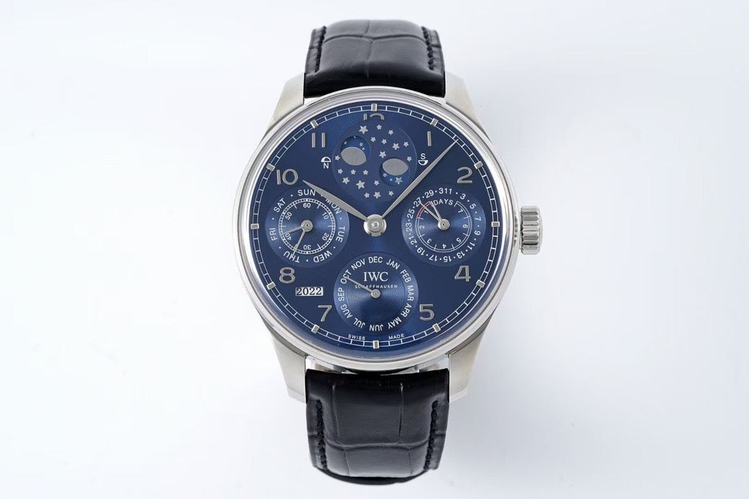 IW503302 IWC Samlet (100) 44mm Portuguese Evighedskalender blå urskive