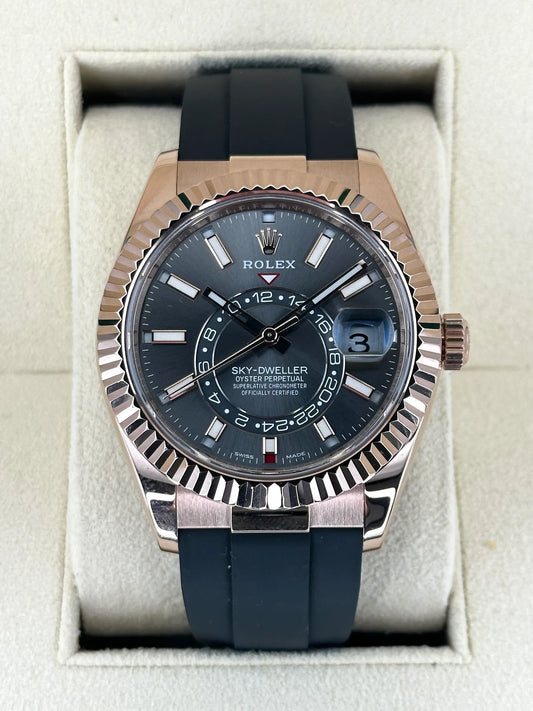 Sky-Dweller Assembled 42mm 326235 Rose Gold Oysterflex Rhodium Dial