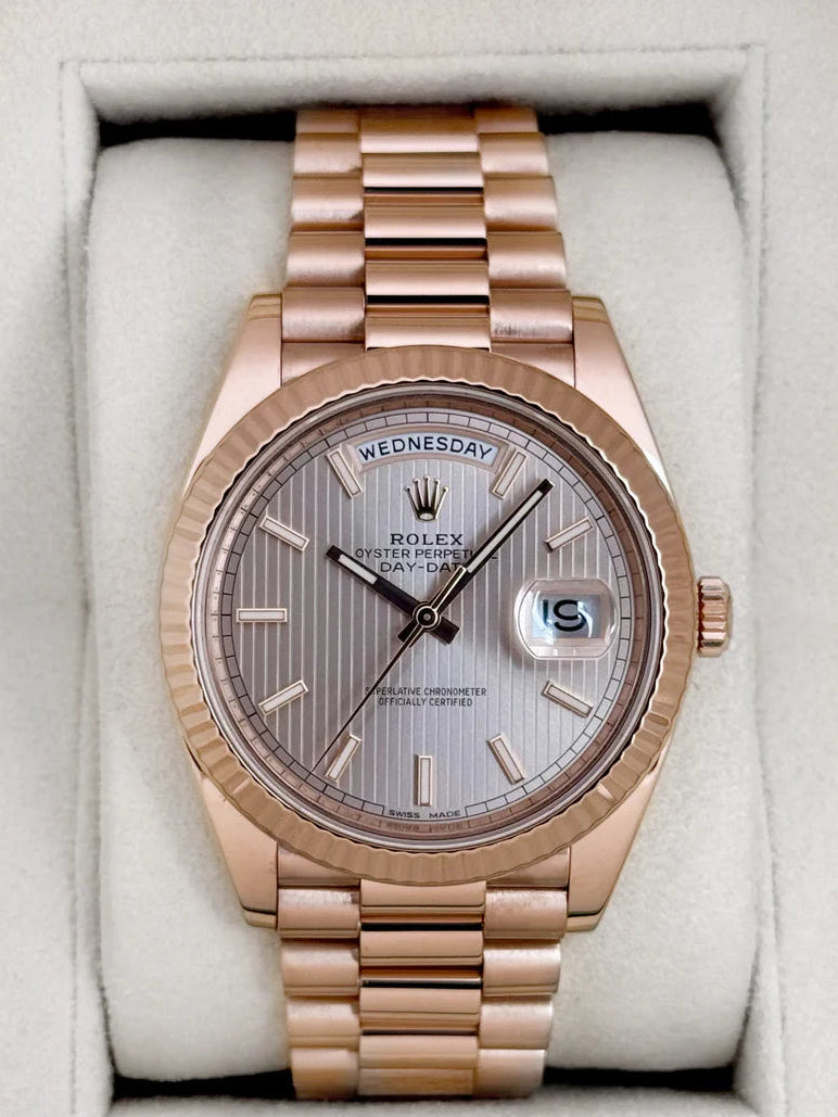 Day-Date Assembled 40mm 228235 Presidential Rose Gold Stripe Motif Dial