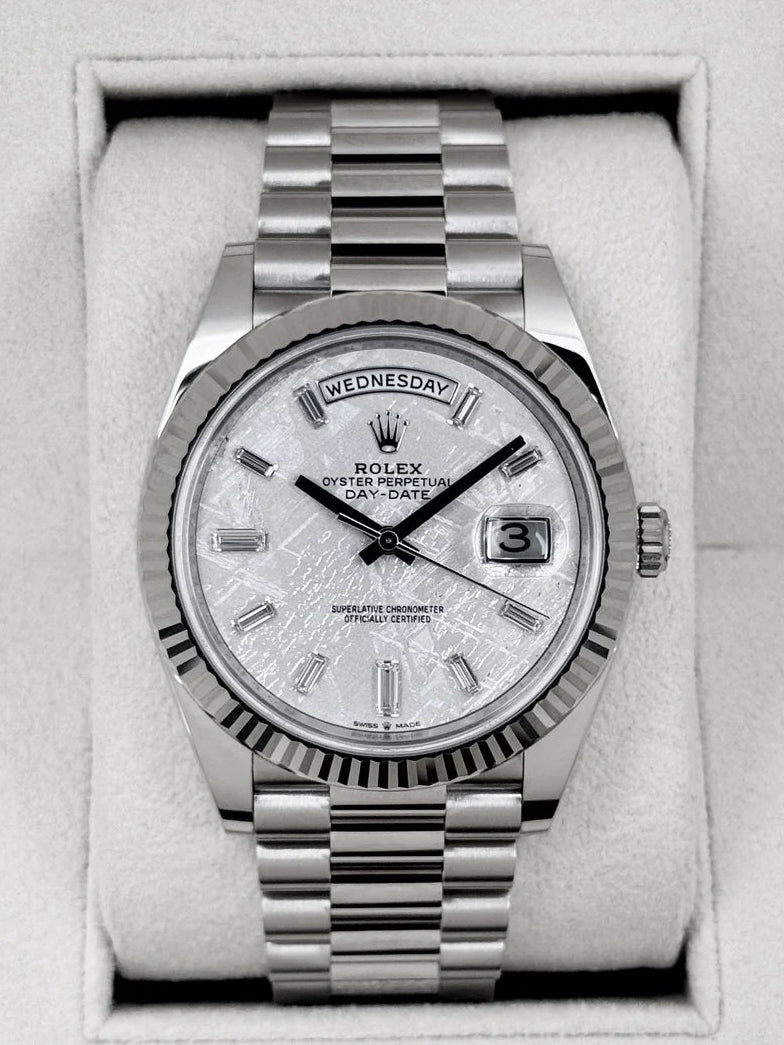 Day-Date Samlet 40mm 228239 Præsident Hvidguld Meteoritskive med Diamanter