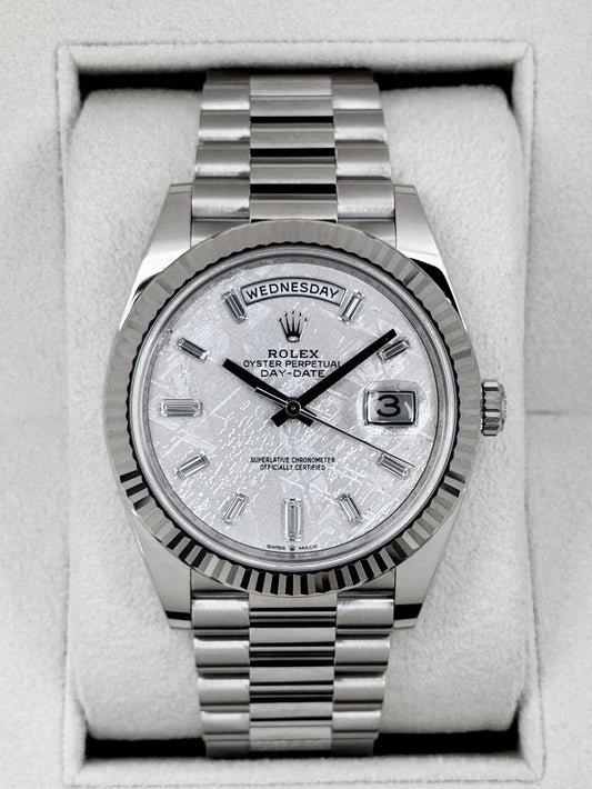 Day-Date Assembled 40mm 228239 Presidential White Gold Meteorite Diamond Dial
