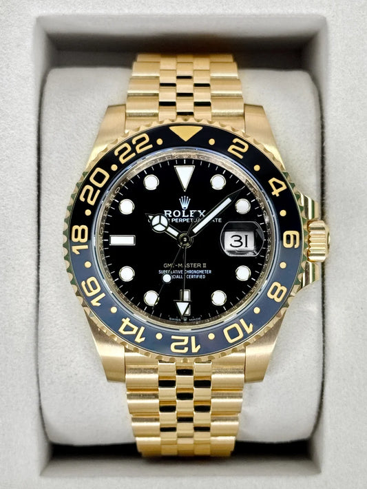 GMT-Master II Assemblé (100) 40mm 126718GRNR Acier plaqué or jaune Bracelet Jubilé Cadran noir