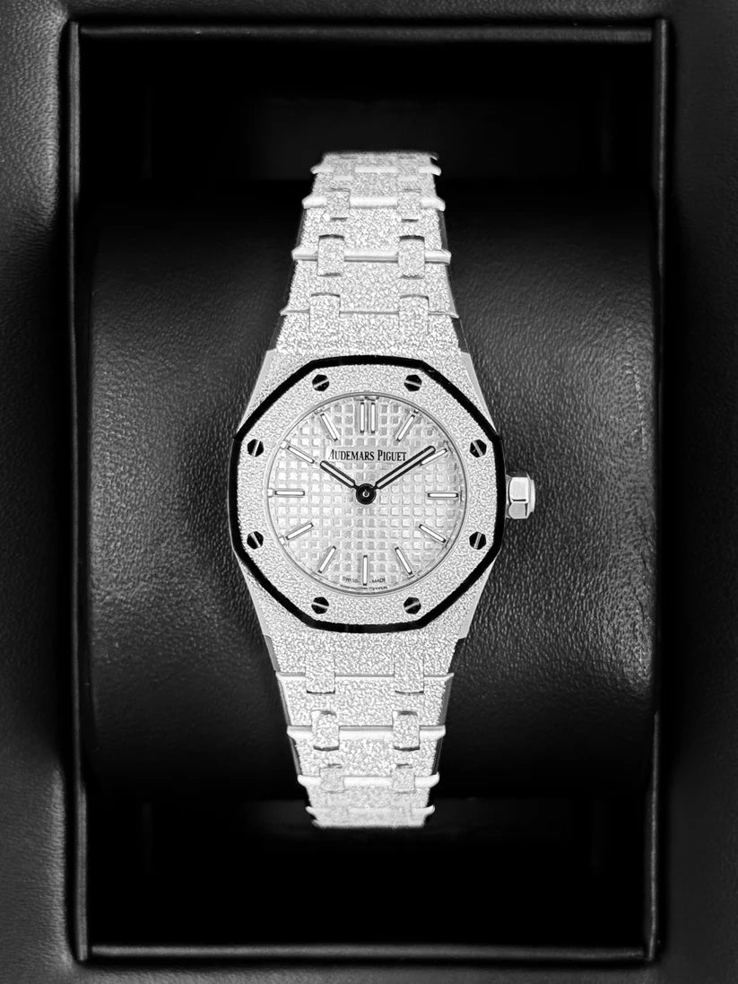 AP Assembled 90% Royal Oak Mini Frosted 23mm 67630BC White Gold Silver Dial