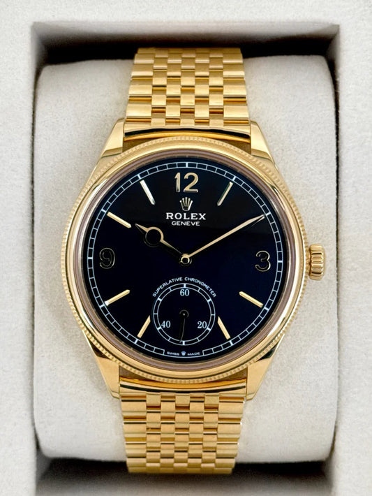 NEW 2025 1908 Assembled 39mm 52508 Yellow Gold Settimo Bracelet Black Dial