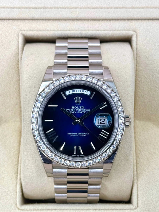 Day-Date Assembled NEW 2025 40mm 228349RBR Presidential Blue Ombre Dial