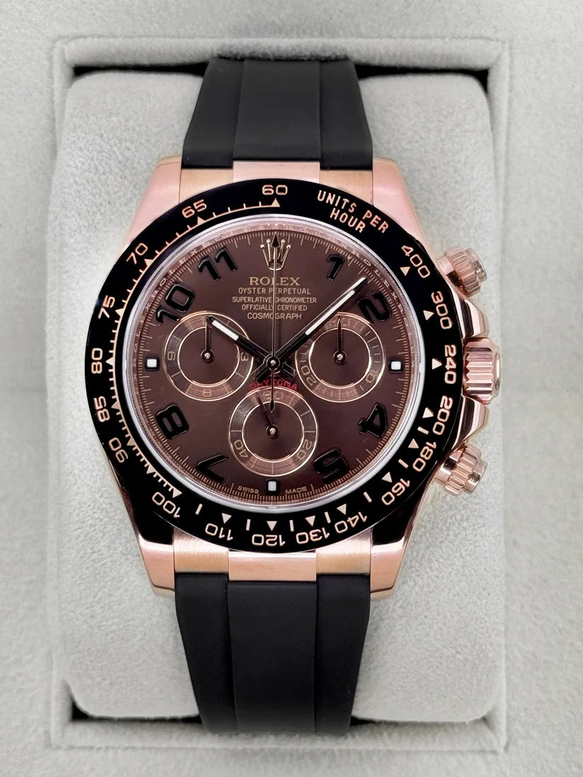 Daytona Assemblato (100) 40mm 116500LN Quadrante Arabo Cioccolato Acciaio placcato oro rosa Quadrante