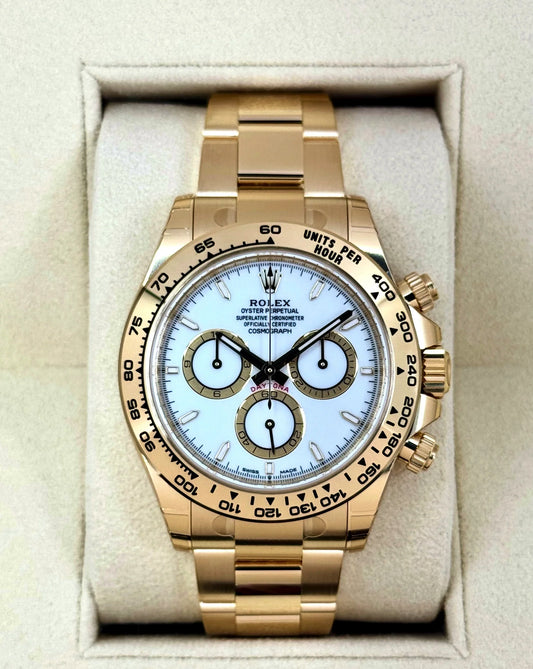 Daytona Assembled 40mm 126508 18K Yellow Gold Plated White Dial
