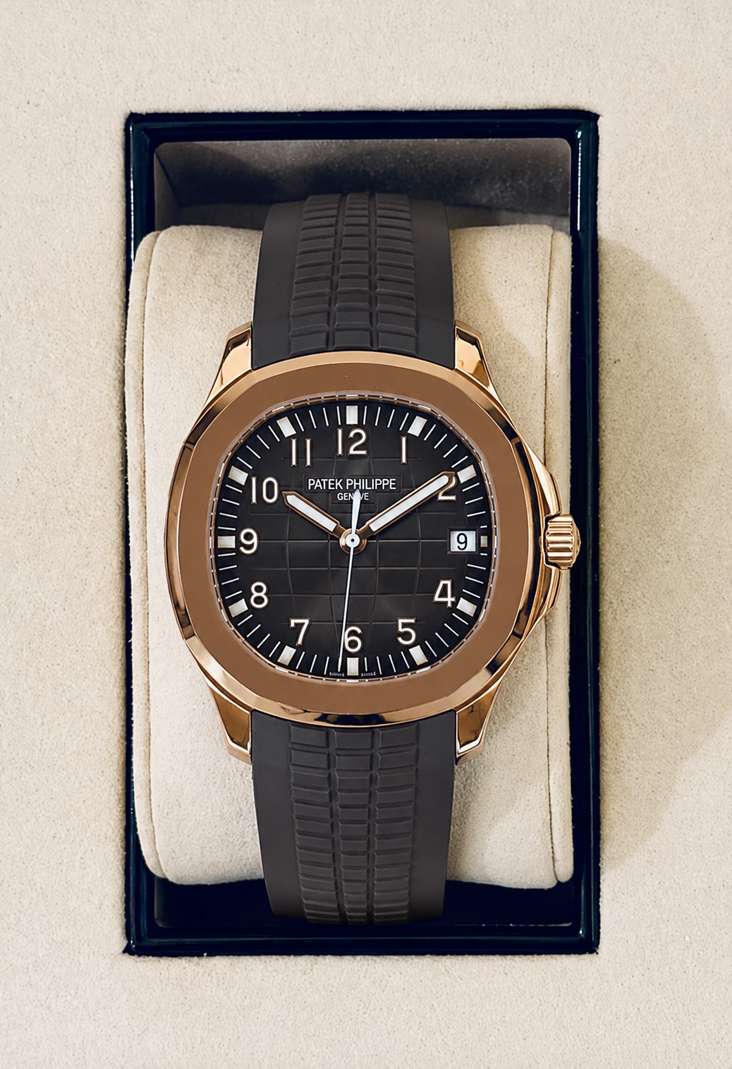 PP zu 90 % montiert Aquanaut 5167R 40mm Roségold braunes Zifferblatt