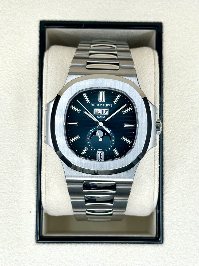 PP Nautilus Samlet 100% 40,5mm 5726/1A-014 Nautilus Månefase Blå Skive