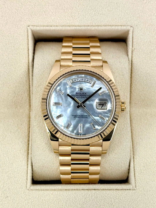 NEW 2025 Day-Date Assembled 40mm 228238 Mother Of Pearl Diamond Dial