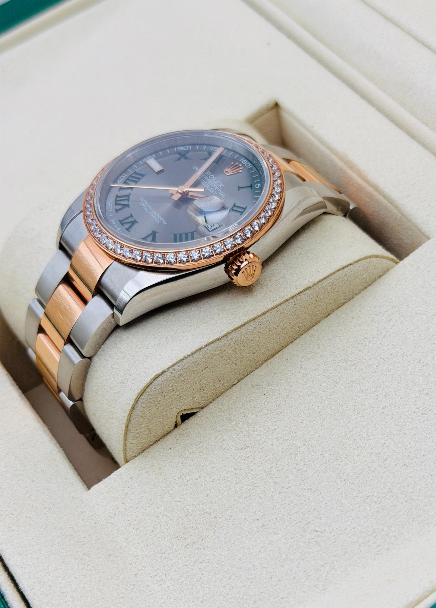 Datejust Assembled (100) 36mm 126231 Two-Tone oyster Slate Rhodium bezel zirconia