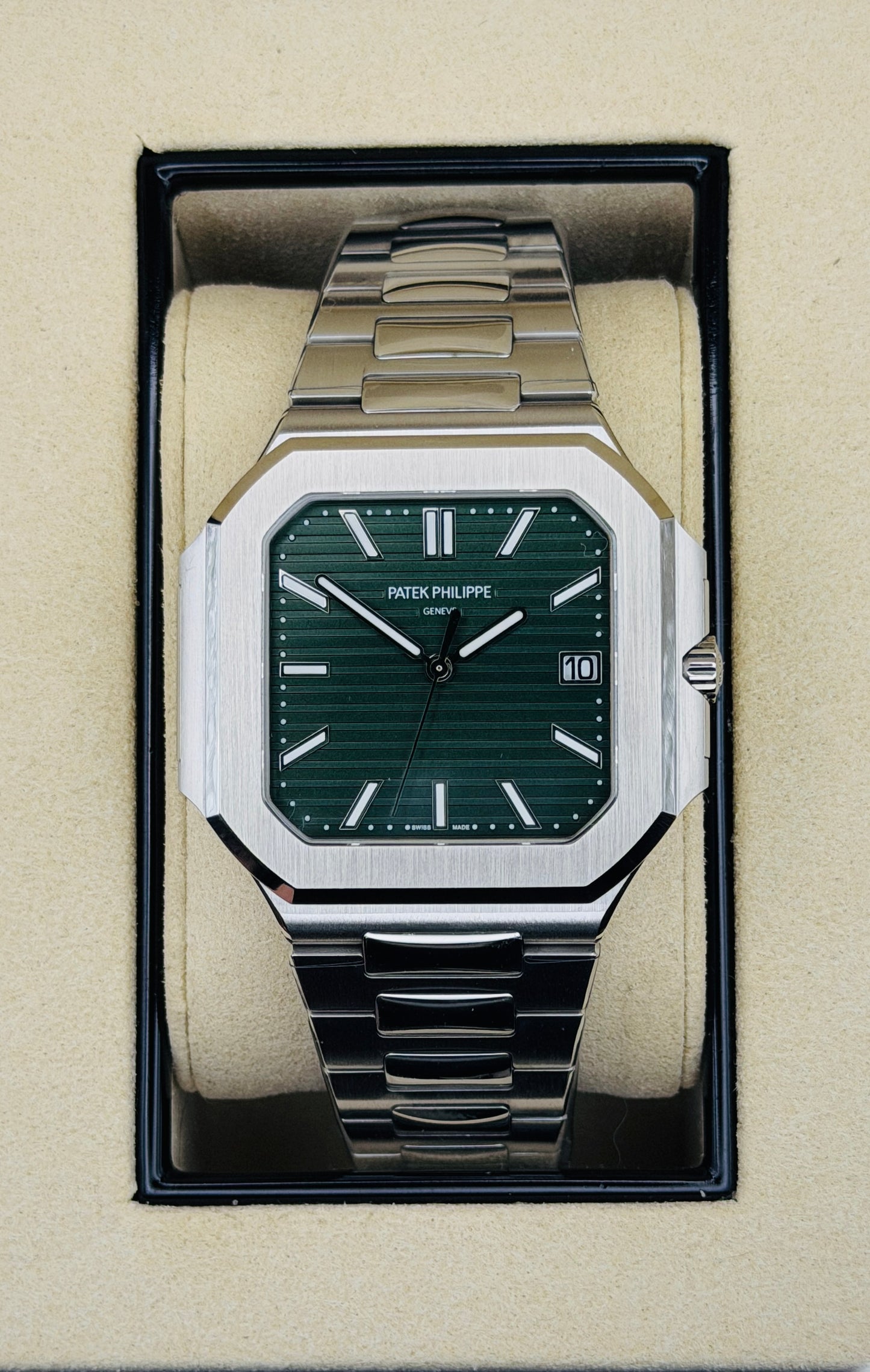 NIEUW 2025 PP Cubitus Geassembleerd 45mm 5821 Roestvrij Staal Groene Wijzerplaat