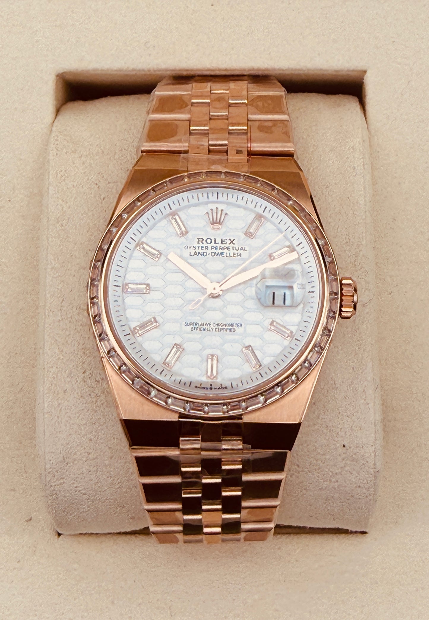 NUOVO 2025 Land-Dweller 90% 36 mm placcato oro Diamante Moissanite