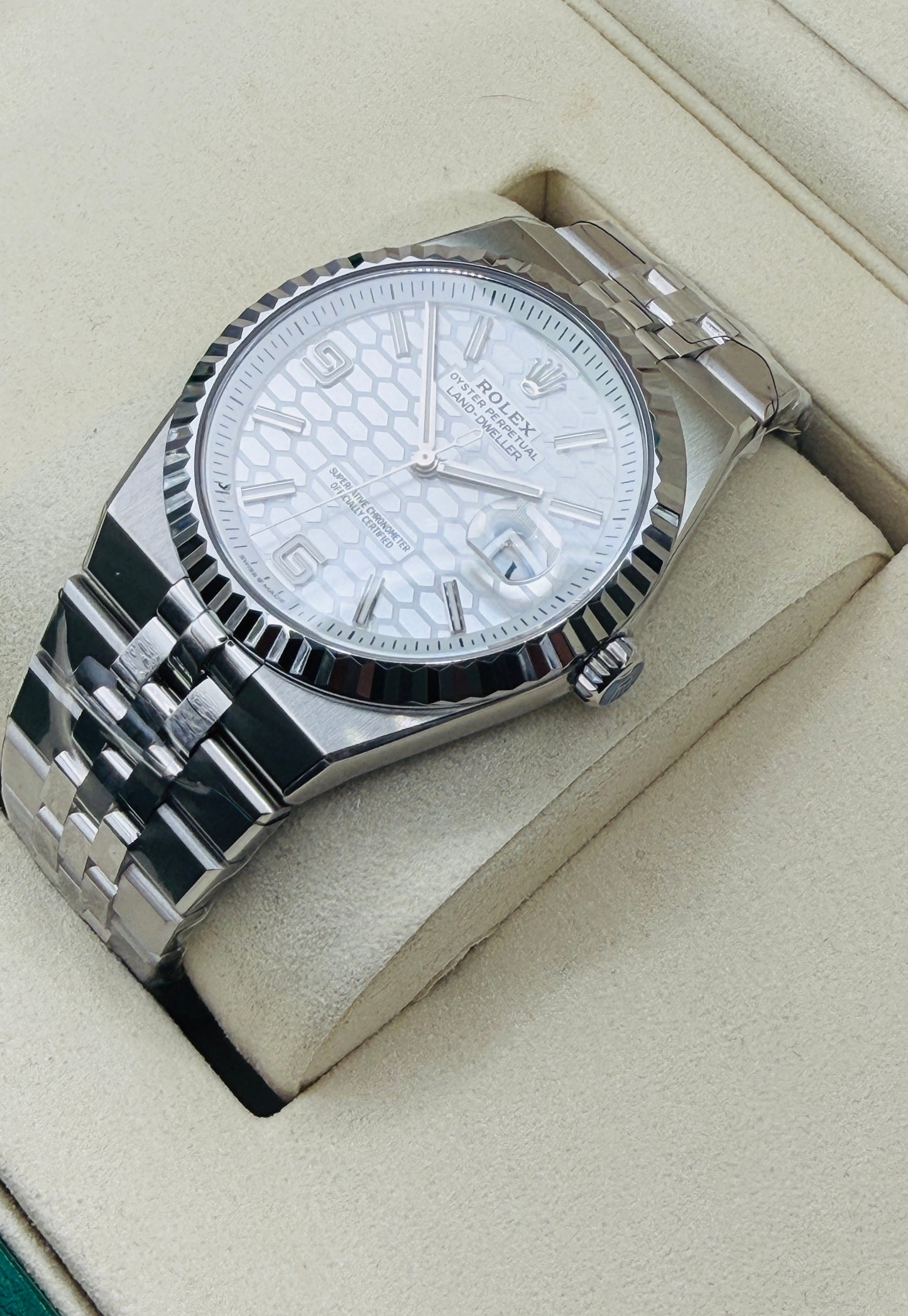 NY 2025 Land-Dweller 90% 40mm 127334 Rustfrit Stål Jubilee Hvid Skive
