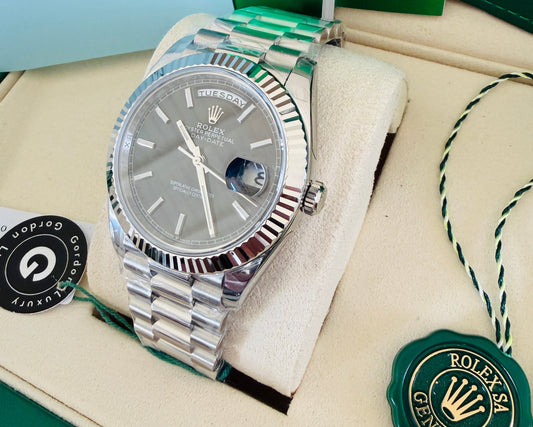 Day-Date samlet 40mm 228239 stål sort urskive