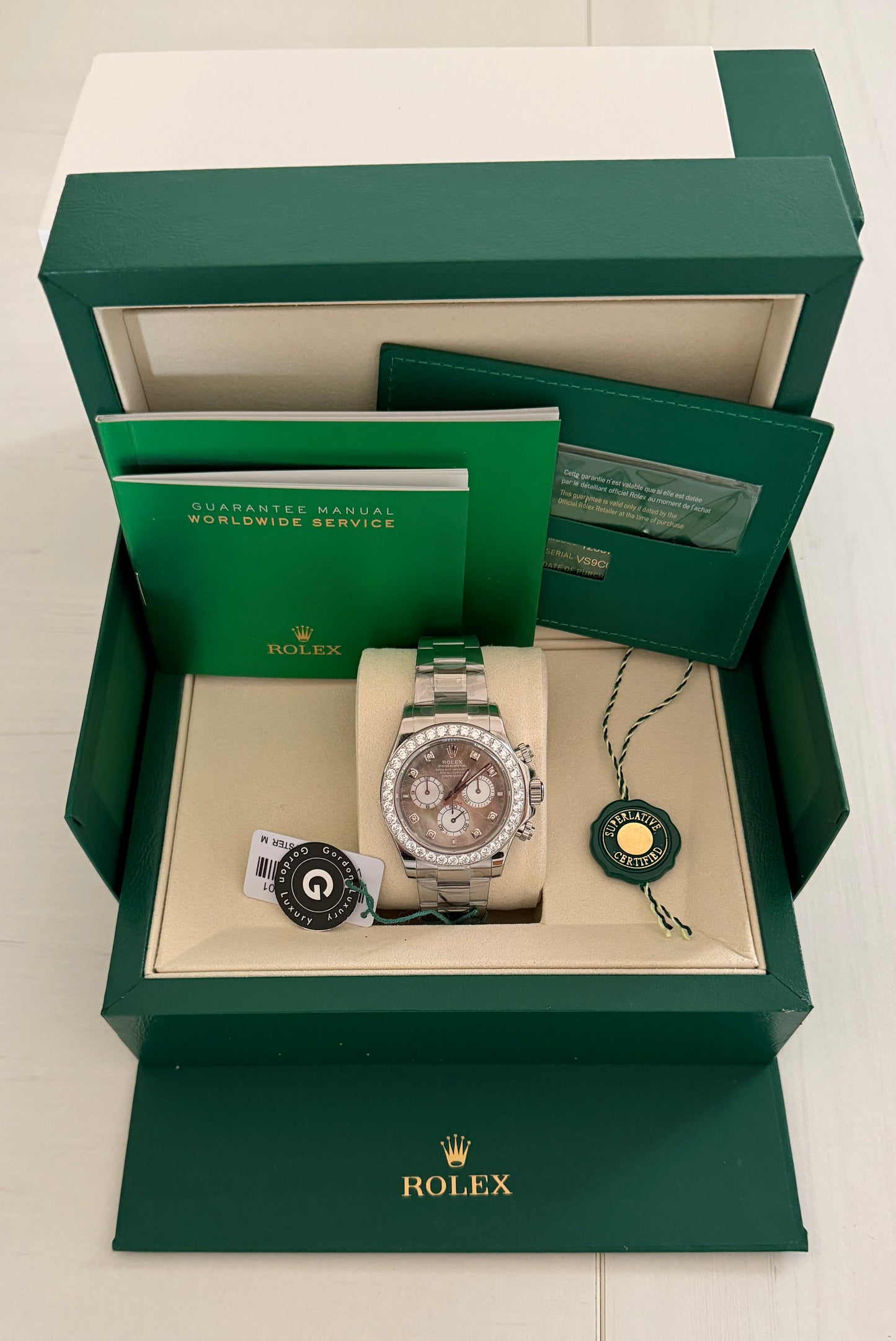 NEW 2024 Daytona Assembled (100) 40mm 126579RBR Mother of Pearl Diamond Dial Gold-plated steel Dial