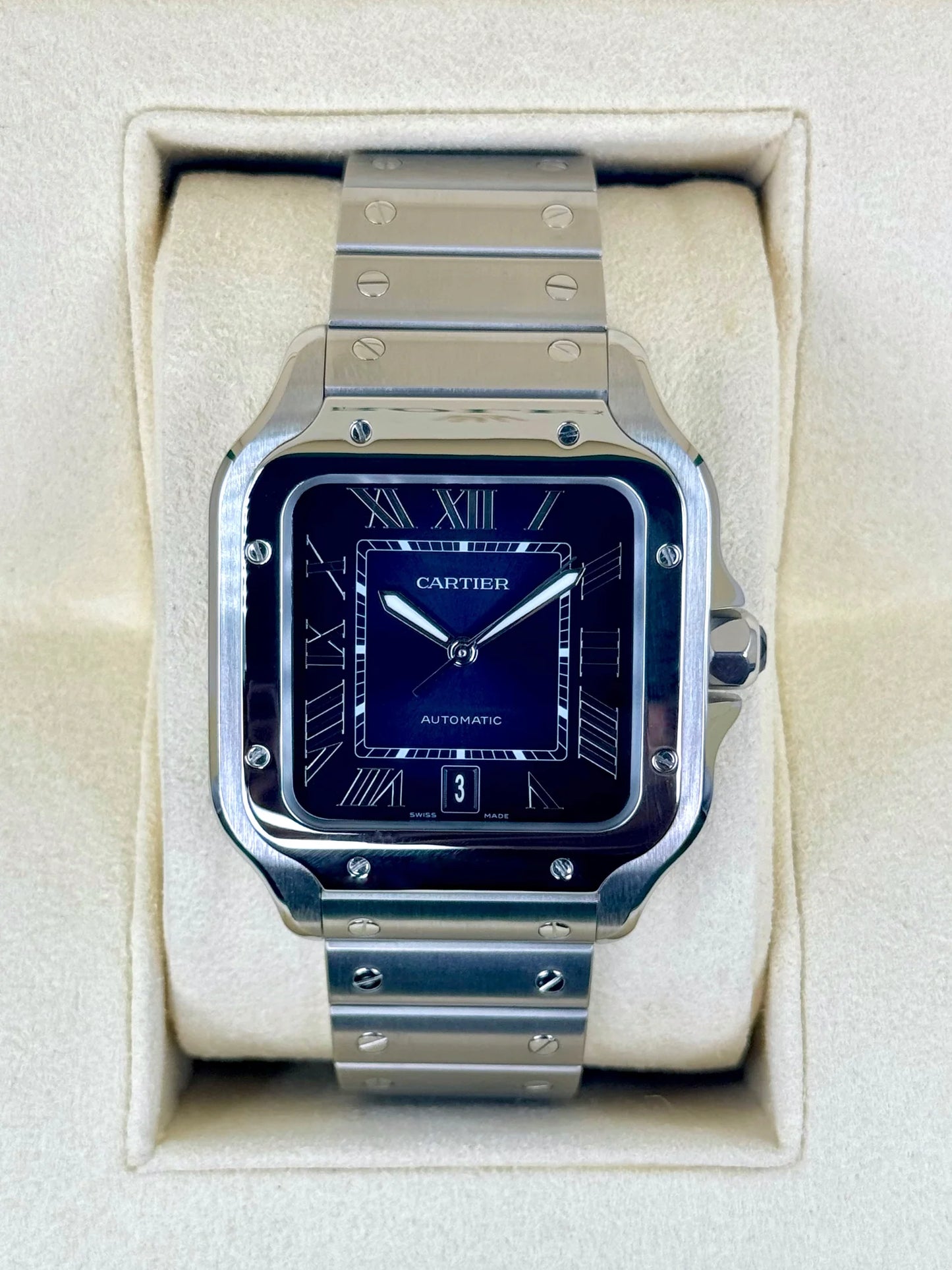 Santos 39.8mm WSSA0018 Stainless Steel Blue Dial