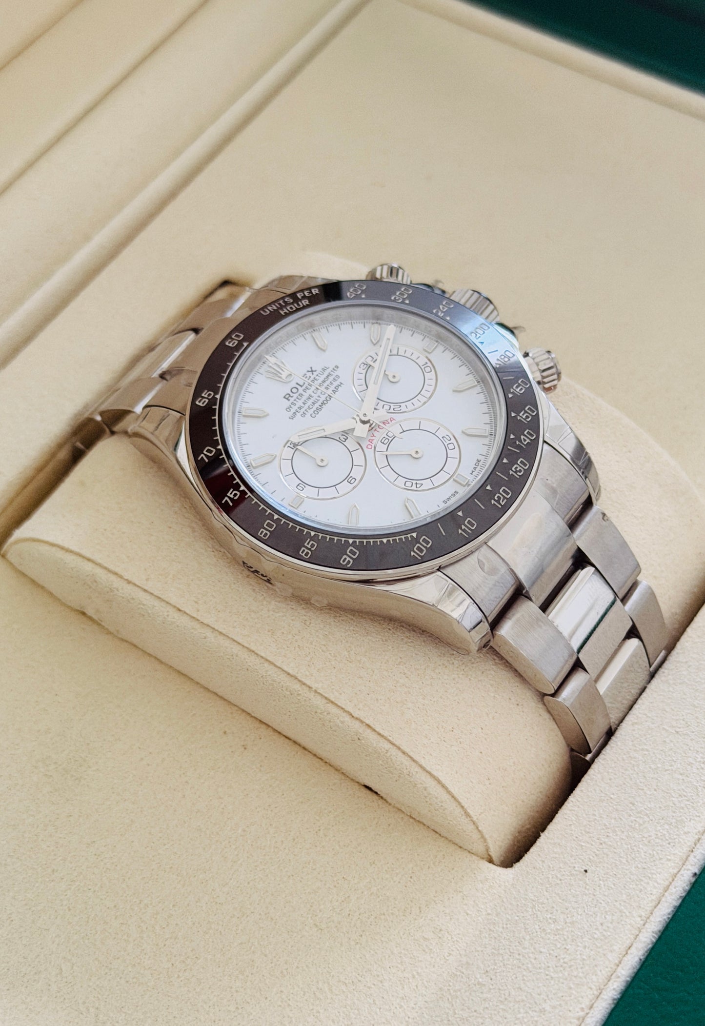 NUEVO Daytona 2026 Montado 40mm 126500LN Rolesium Panda acero albinio