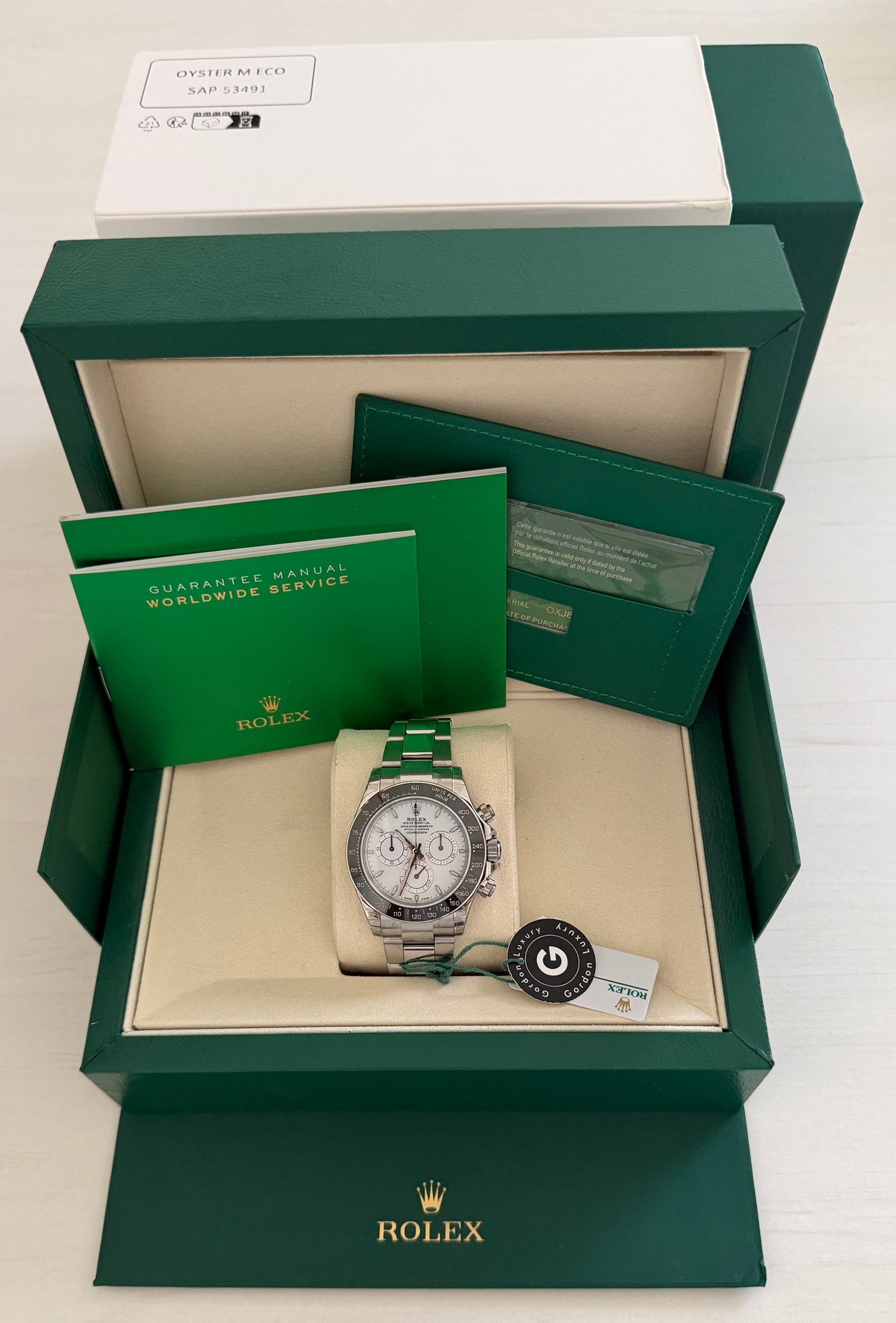 NUEVO Daytona 2026 Montado 40mm 126500LN Rolesium Panda acero albinio