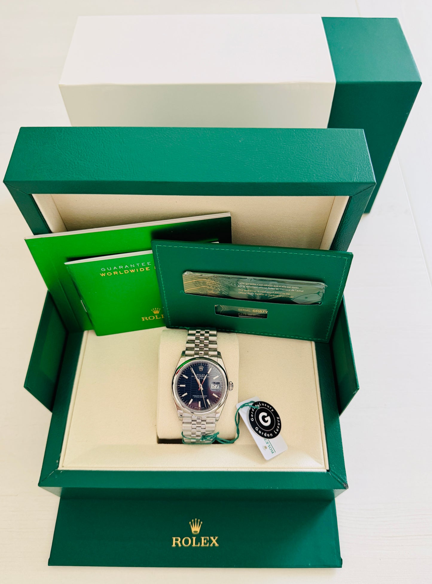 Datejust Montado (100) 36mm 126200 Jubilee Esfera Motivo Azul