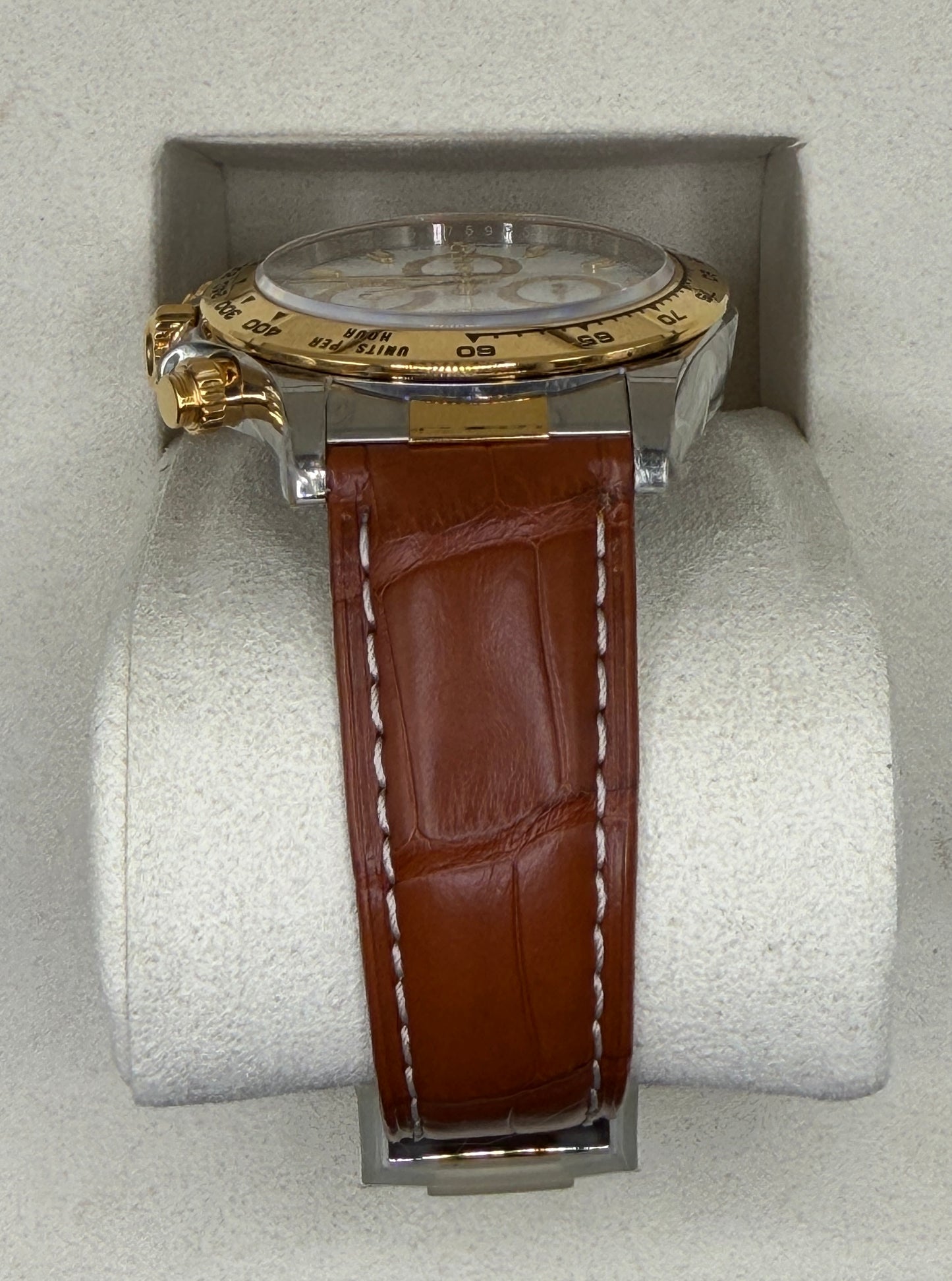 Daytona Zusammengebaut (100) 40mm 126503 Bicolor Weißes Zifferblatt Braunes Krokodillederarmband