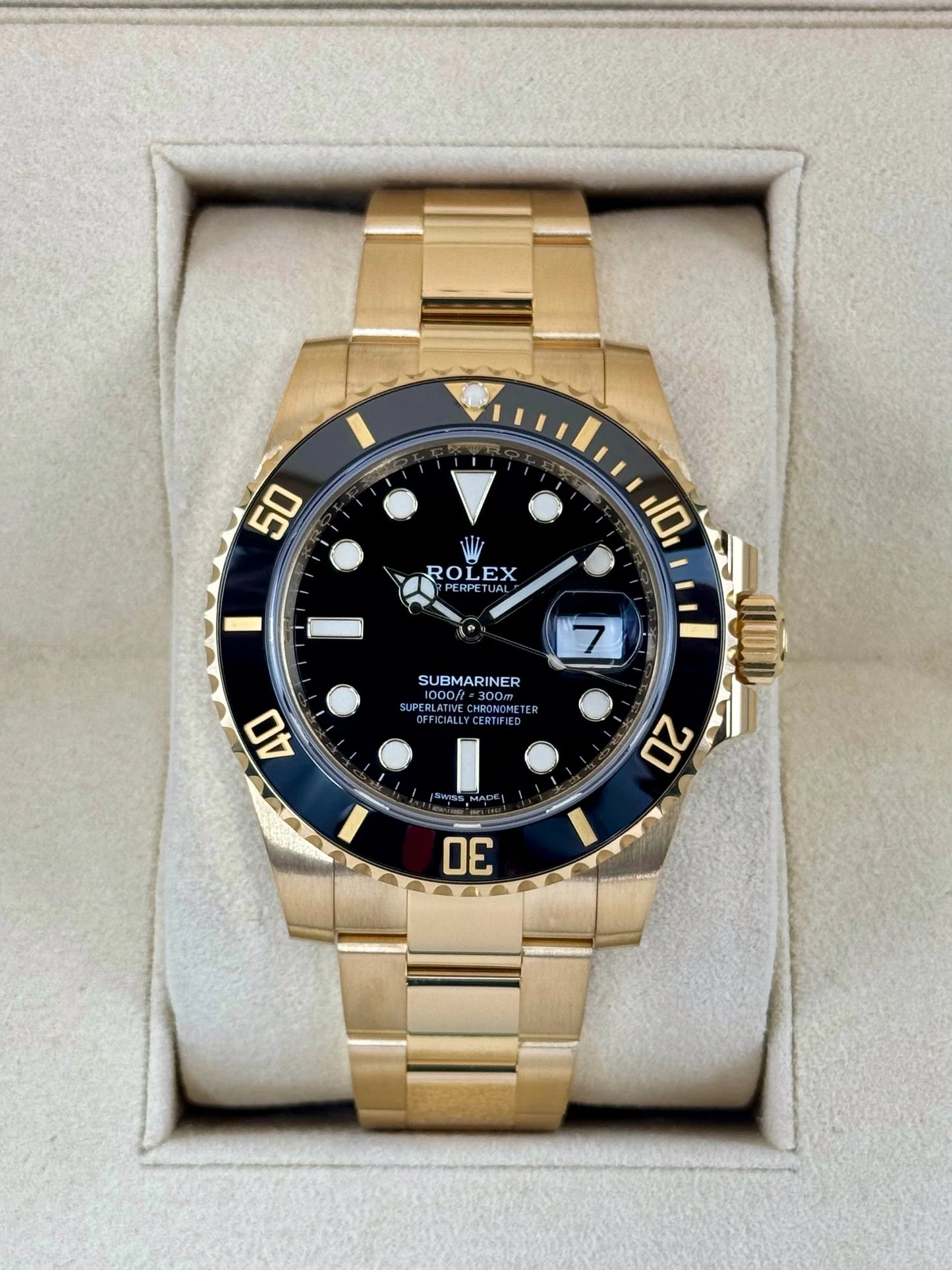 2020 Submariner (100) 40mm 116618LN 18K Gelbgold plattierter Stahl Schwarzes Zifferblatt