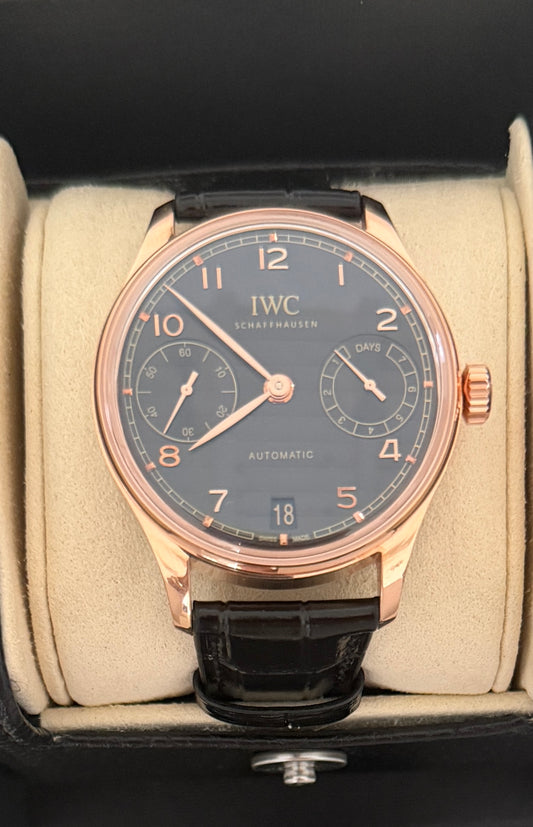 IW501707 IWC monterad (100) 42 mm Portuguese guldfärgad svart urtavla