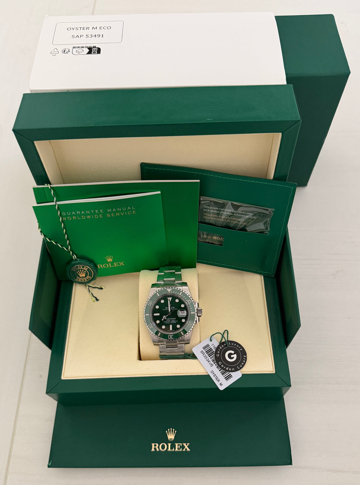Submariner Assemblato (100) "Hulk" 40mm Quadrante Verde 116610LV