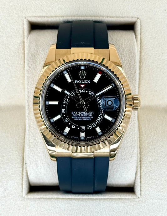 Sky-Dweller Assembled 42mm 326238 Yellow Gold Oysterflex Black Dial
