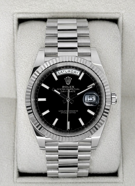 Day-Date Assembled 40mm 228239 White Gold Plated Black Dial