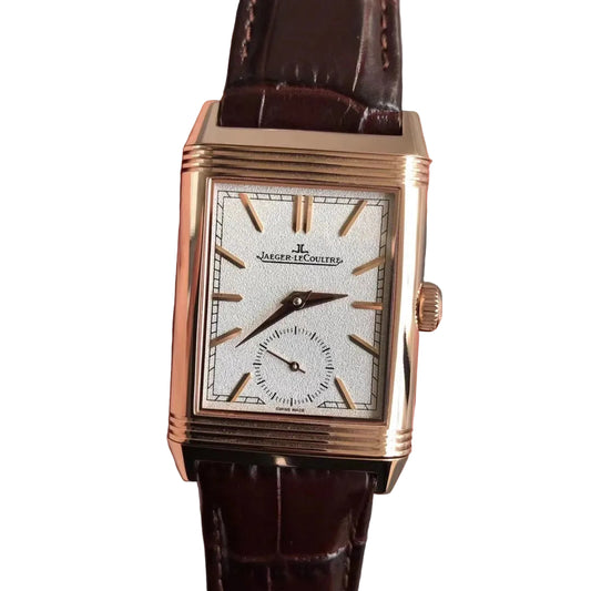 Jaeger-LeCoultre Reverso Duoface steel rosè white dial