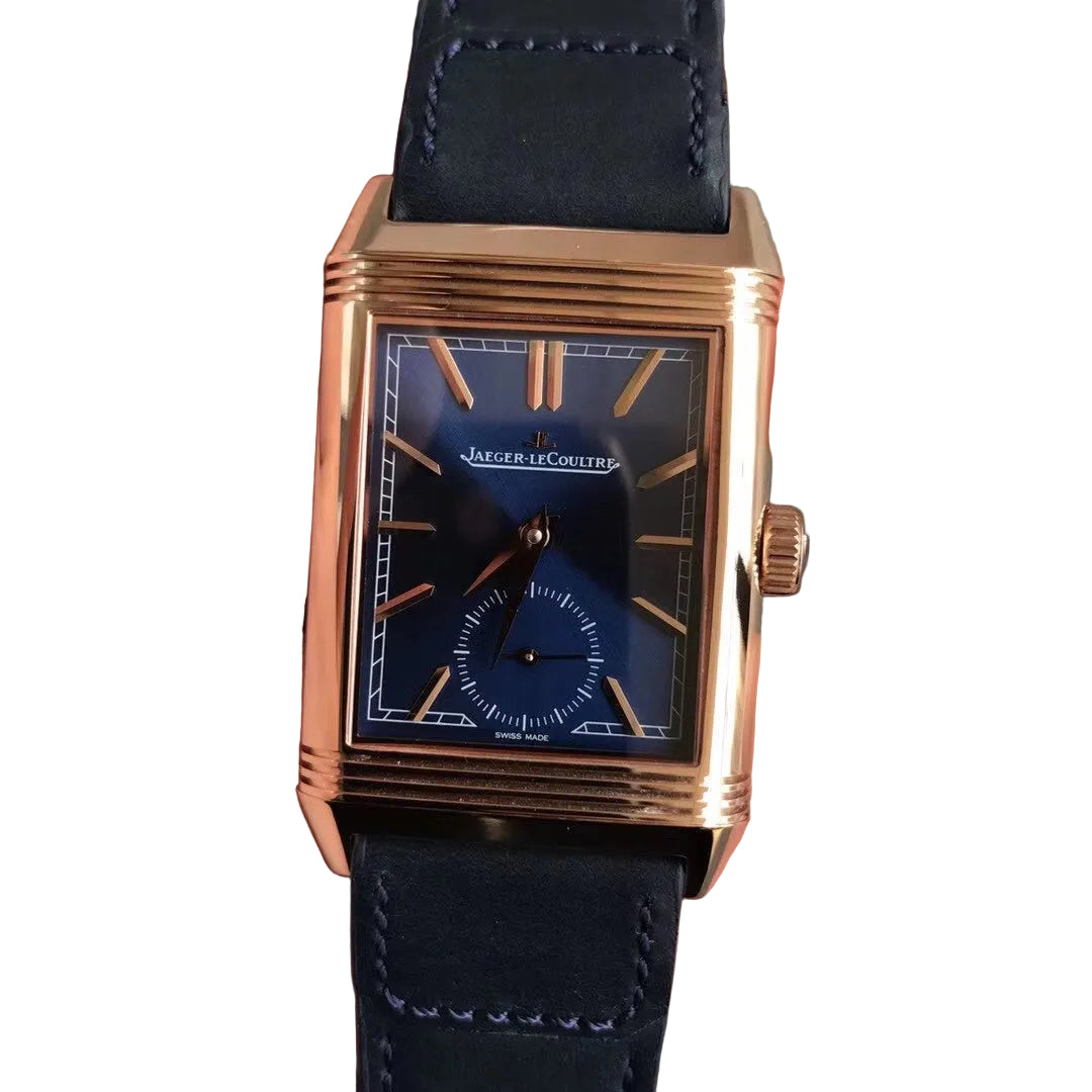Jaeger-LeCoultre Reverso Duoface steel rosè blue dial