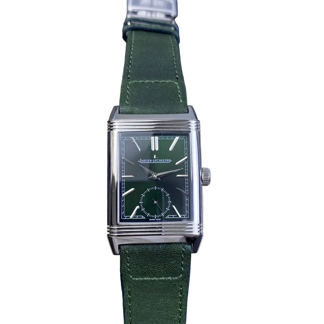 Jaeger-LeCoultre Reverso Duoface steel white green dial