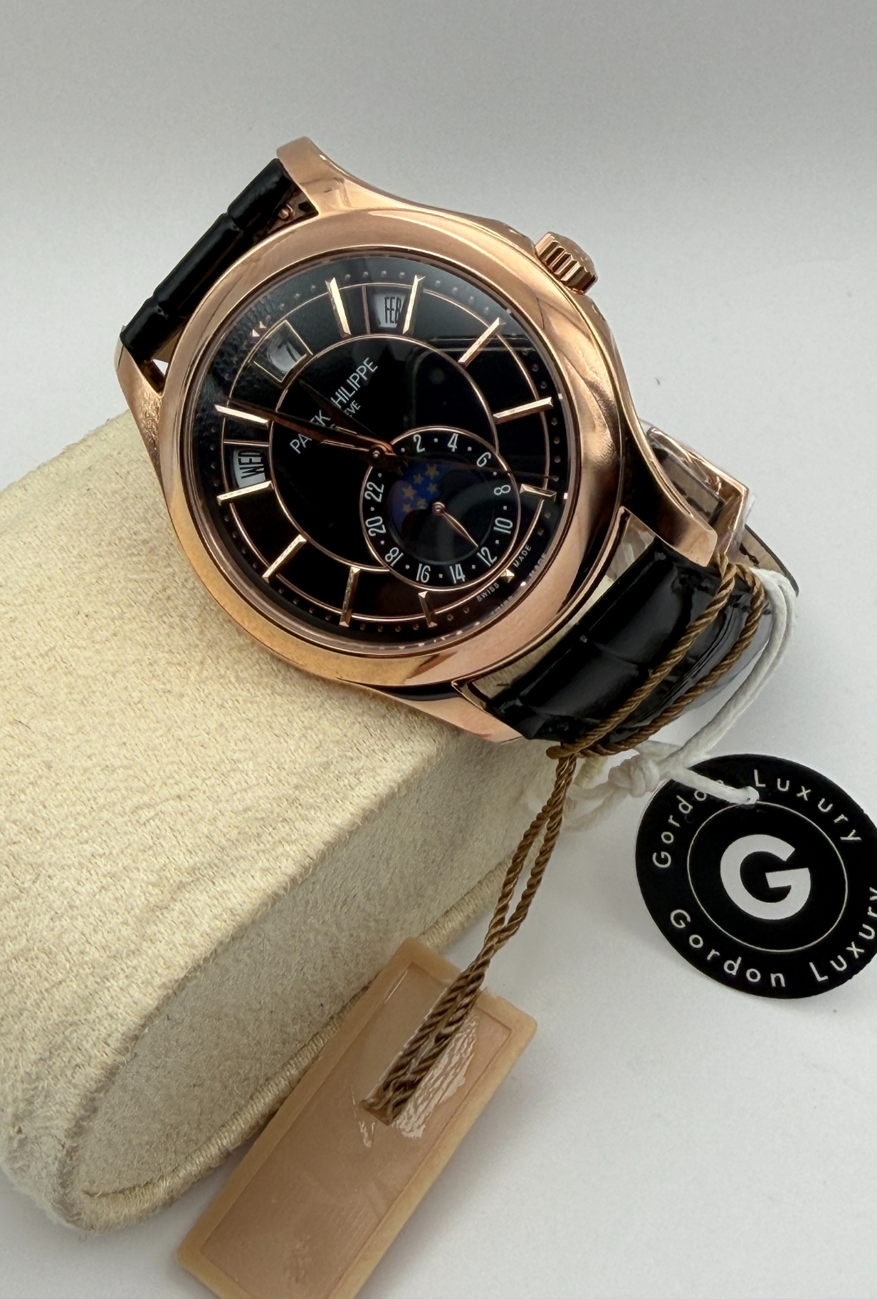 PP Års Kalender Monterad 90% 40mm 5205R Roséguld Svart Urskiva