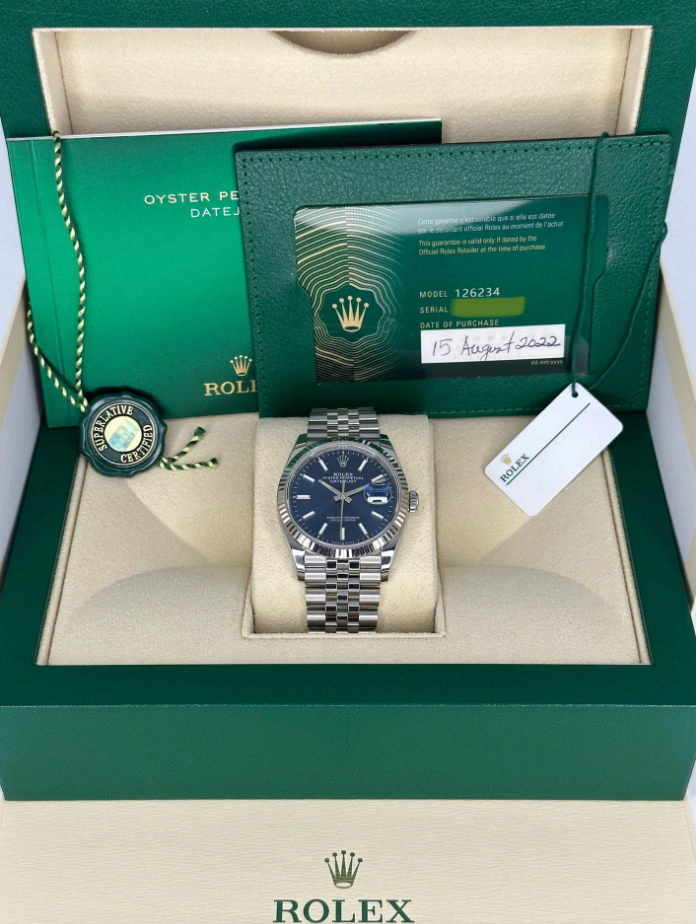 Datejust Assembled (100) 36mm 126234 Jubilee Blue Dial