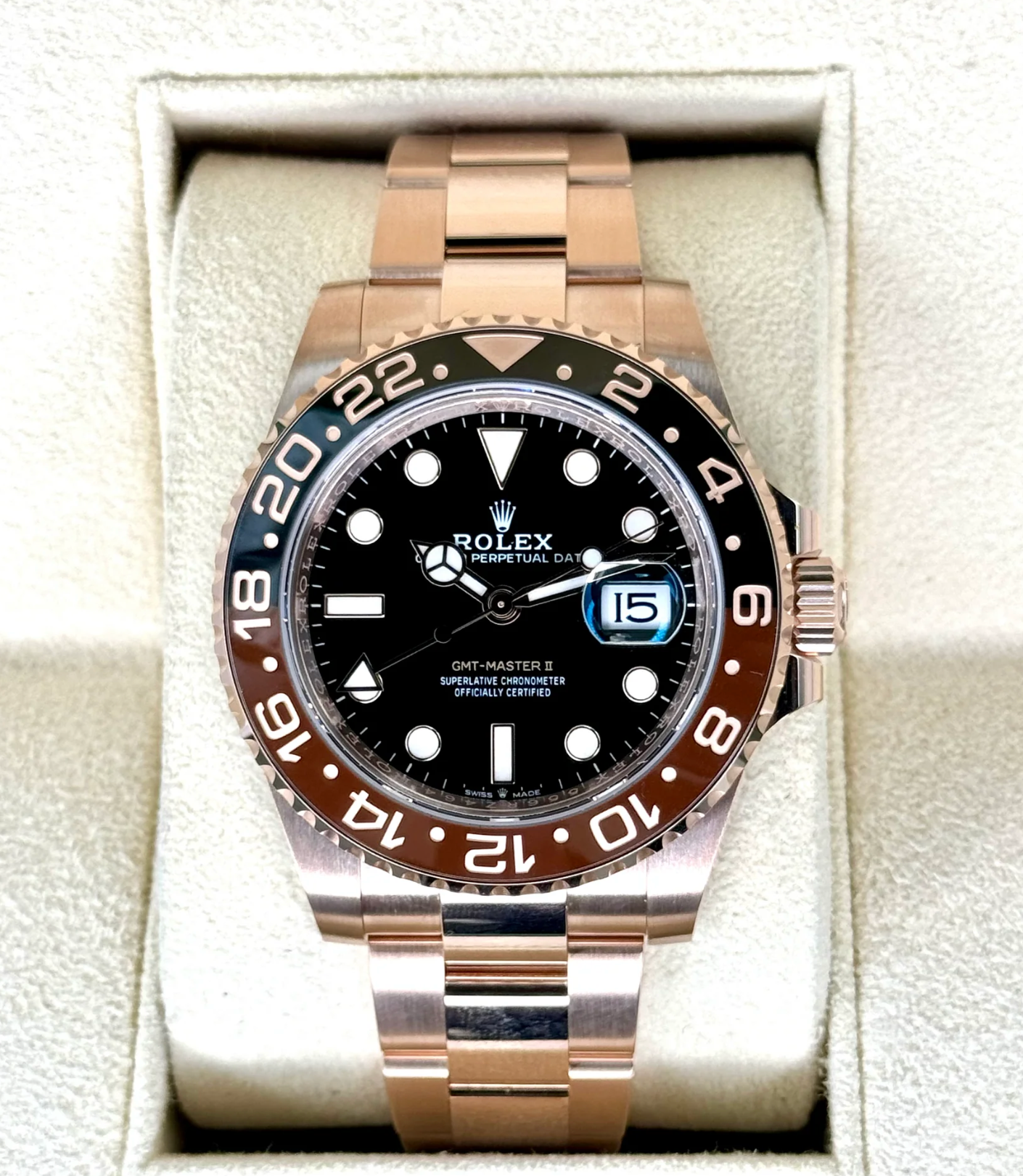 GMT-Master II Assembled (100) "Rootbeer" 40mm 126715CHNR Rose Gold-plated steel