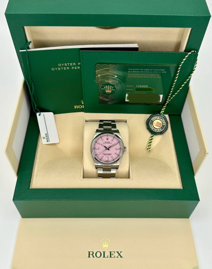 Oyster Perpetual Assembled (100) 36mm 126000 Candy Pink Dial