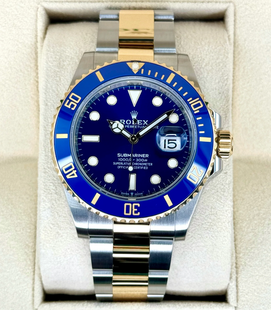 Submariner Assembled (100) "Bluesy" 41mm 126613LB Two-Tone Blue Dial Gold-plated steel