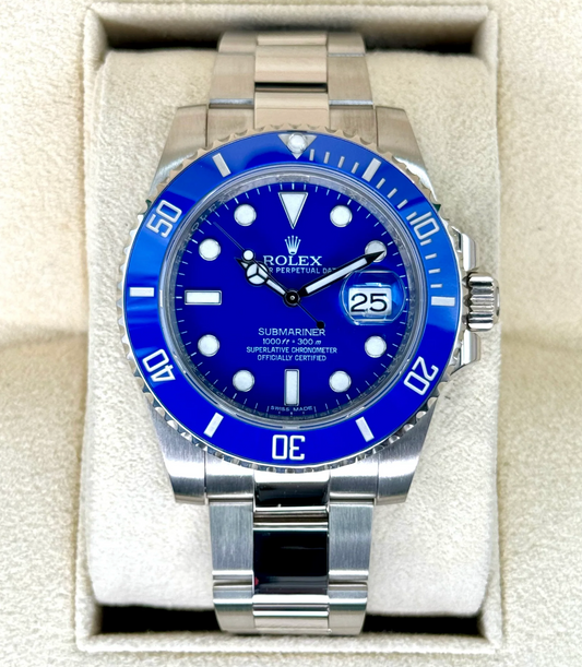 Submariner Assembled (100) "Smurf" 40mm 116619LB Blue Dial