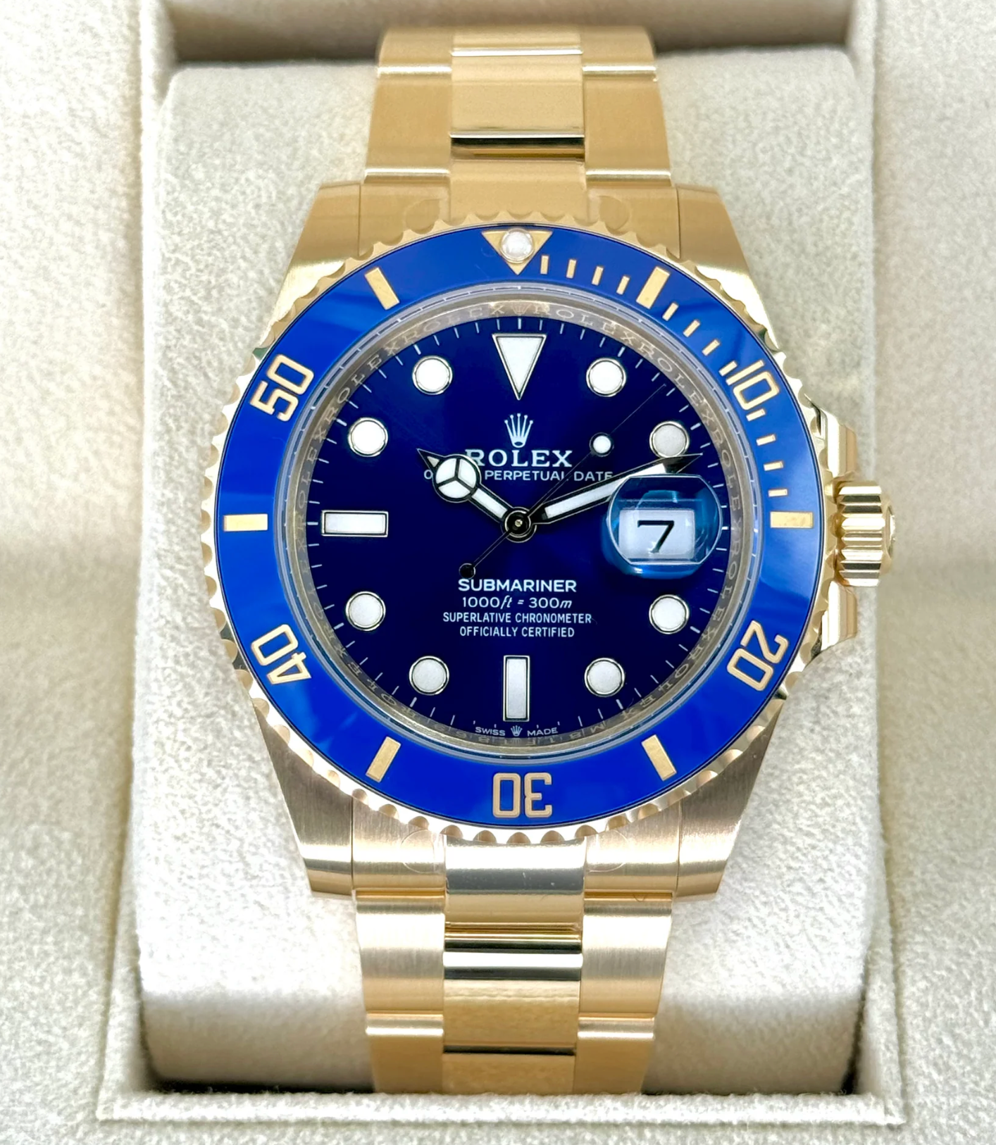 Submariner Assembled (100) NEW 2024 "Bluesy" 41mm 126618LB Yellow Gold-plated steel Blue Dial