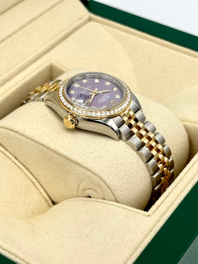 Datejust Assembled (80) 2018 Lady-Datejust 28mm 279383RBR Lavender Stripe Motif Diamond Dial