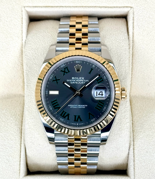 Datejust Assembled (100) NEW 2024 41mm 126333 Two-Tone Jubilee Wimbledon Dial