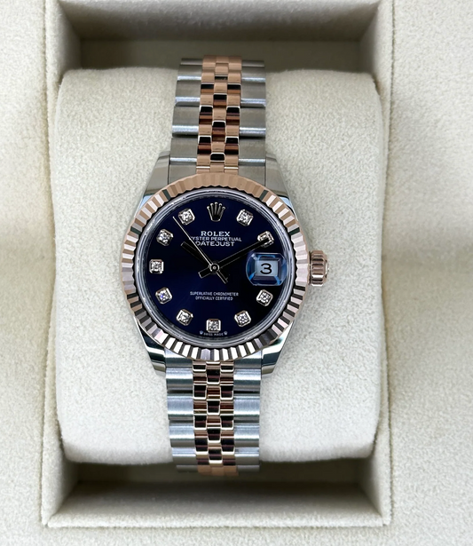 Datejust Assembled (80) NEW 2024 Lady Datejust 28mm 279171 Two-Tone Purple Diamond Dial