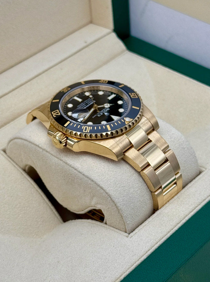 2020 Submariner (100) 40mm 116618LN 18K Gelbgold plattierter Stahl Schwarzes Zifferblatt